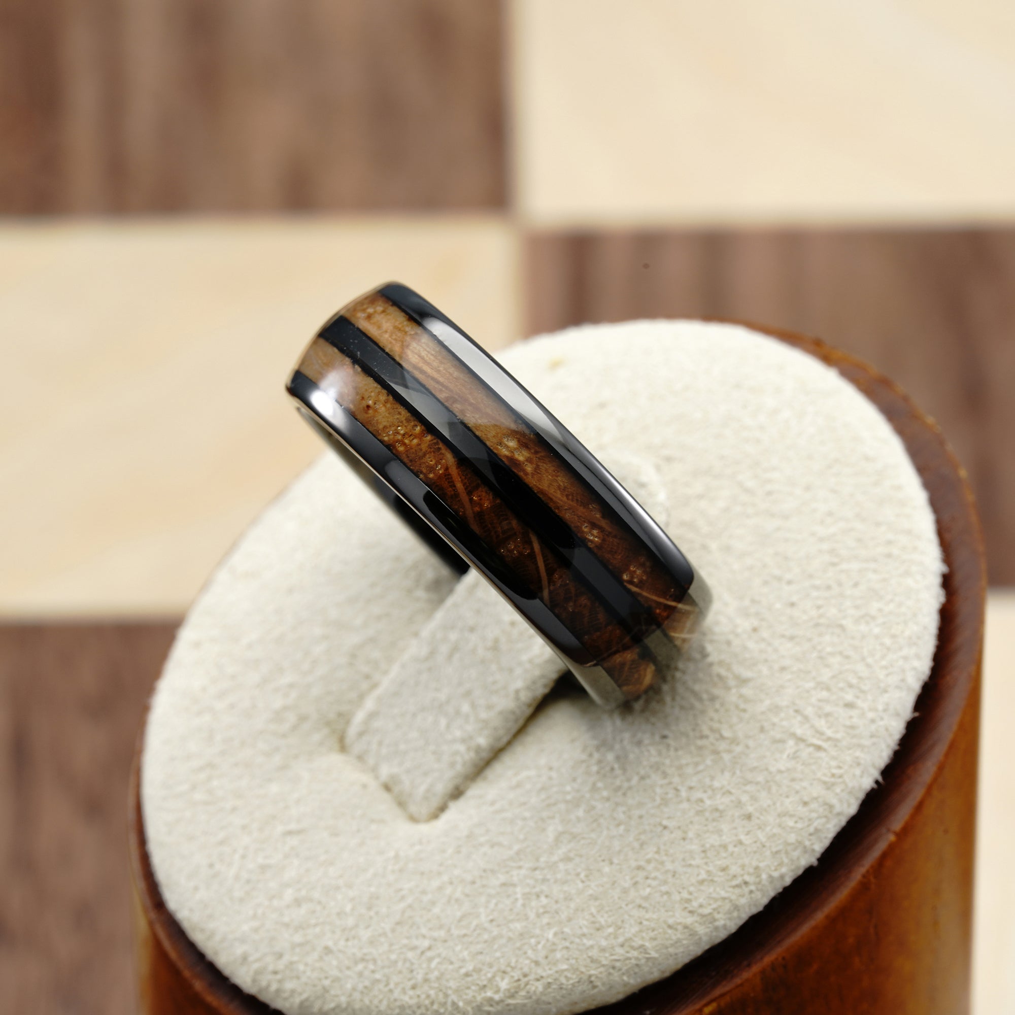 Amazon.com: Men's wooden ring with gray resin and gold flakes. Resin wood  rings for men. : Handmade Products